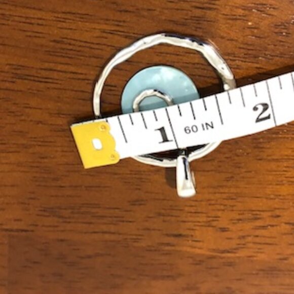 Silver Tone Blue Multi Circular Oval Pendant Pre-Owned. - Picture 8 of 9